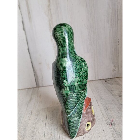 Vintage green bird parrot home‎ decor statue unique - Picture 3 of 7